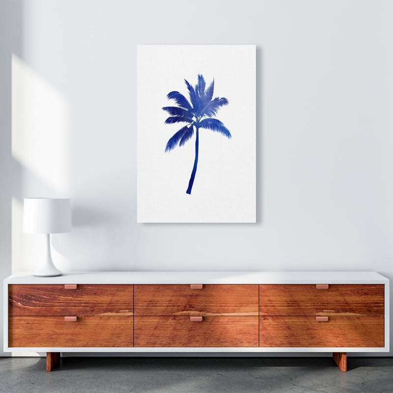 Blue Palm Tree Art Print by Seven Trees Design A1 Canvas
