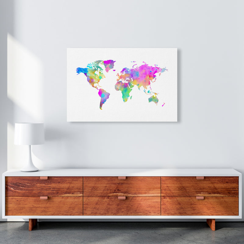 Colorful Watercolor Map Art Print by Seven Trees Design A1 Canvas
