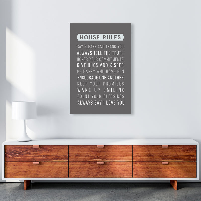 House Rules Quote Art Print by Seven Trees Design A1 Canvas