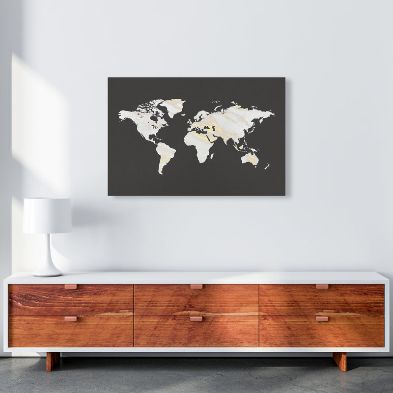 Marble Gold World Map Art Print by Seven Trees Design A1 Canvas