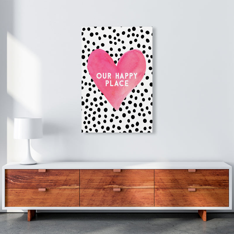 Our Happy Place Quote Art Print by Seven Trees Design A1 Canvas