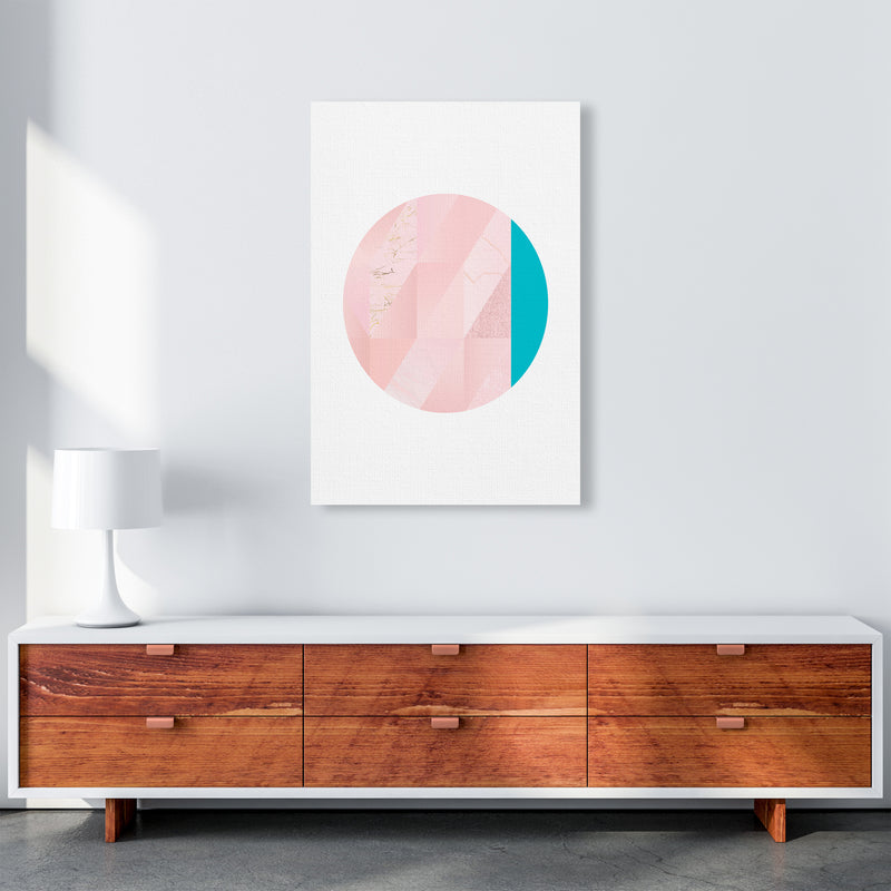 Pink Marble Circle II Abstract Art Print by Seven Trees Design A1 Canvas