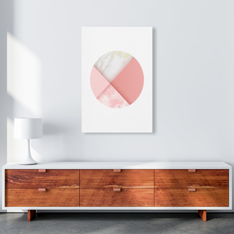 Pink Marble Circle III Abstract Art Print by Seven Trees Design A1 Canvas