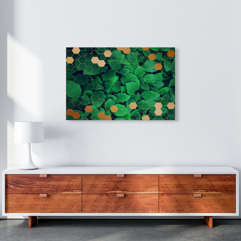Polygonal Gold Leaves Art Print by Seven Trees Design A1 Canvas