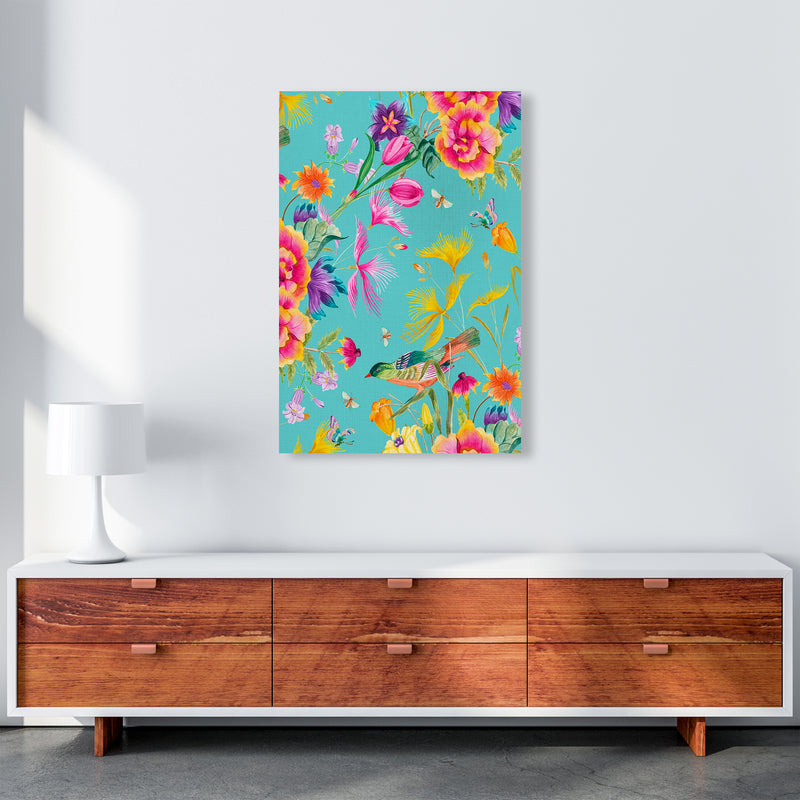 Spring Joy in blue Floral Art Print by Seven Trees Design A1 Canvas