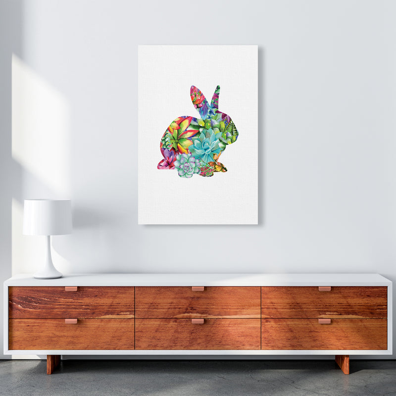 Succulents Bunny Animal Art Print by Seven Trees Design A1 Canvas