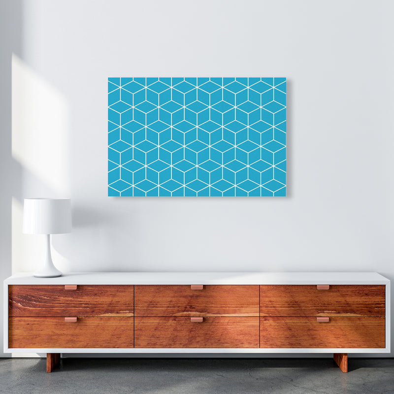 The Blue Cubes Art Print by Seven Trees Design A1 Canvas