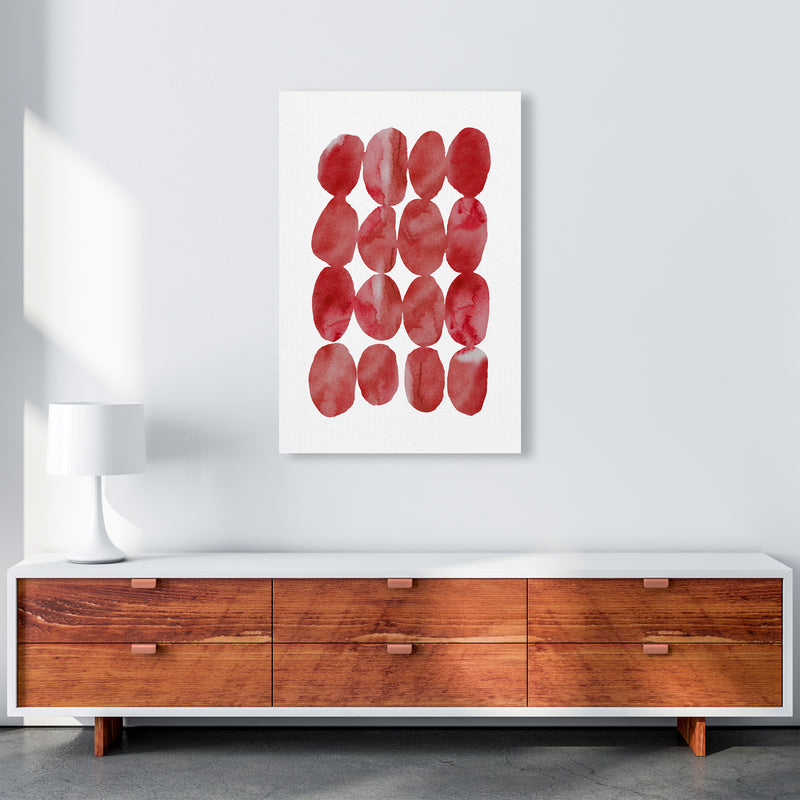 Watercolor Red Stones Art Print by Seven Trees Design A1 Canvas