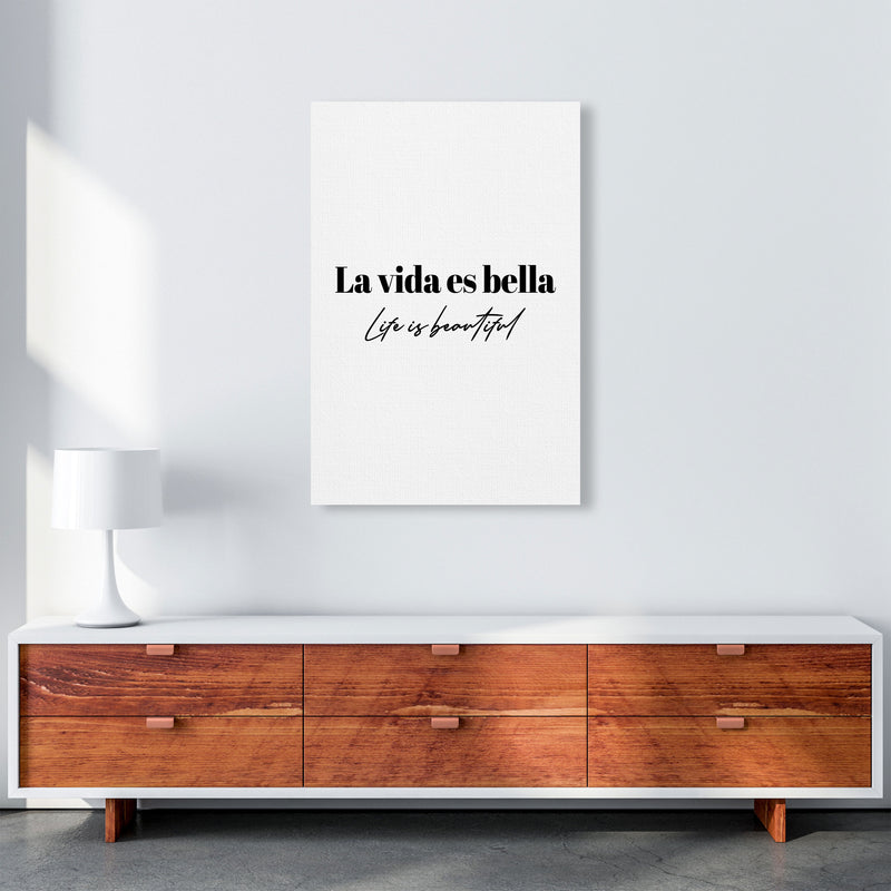 Life is beautiful in Spanish Art Print by Seven Trees Design A1 Canvas
