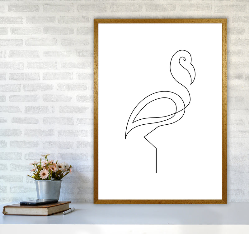 One Line Flamingo Art Print by Seven Trees Design A1 Print Only