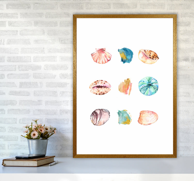Sea And Brush Strokes II Shell Art Print by Seven Trees Design A1 Print Only