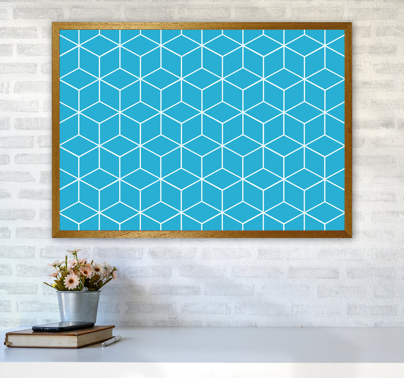 The Blue Cubes Art Print by Seven Trees Design A1 Print Only