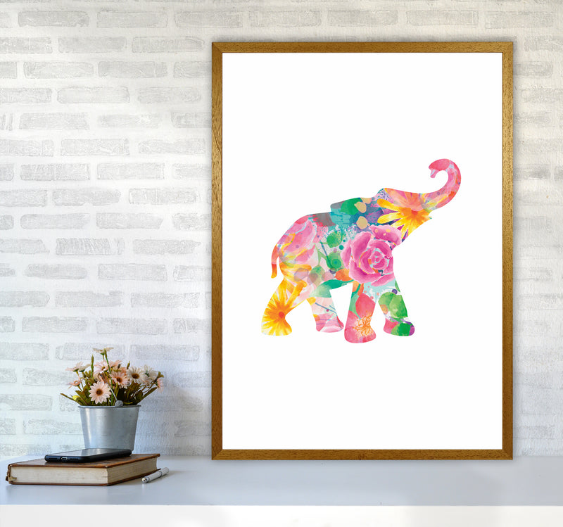 The Floral Elephant Animal Art Print by Seven Trees Design A1 Print Only