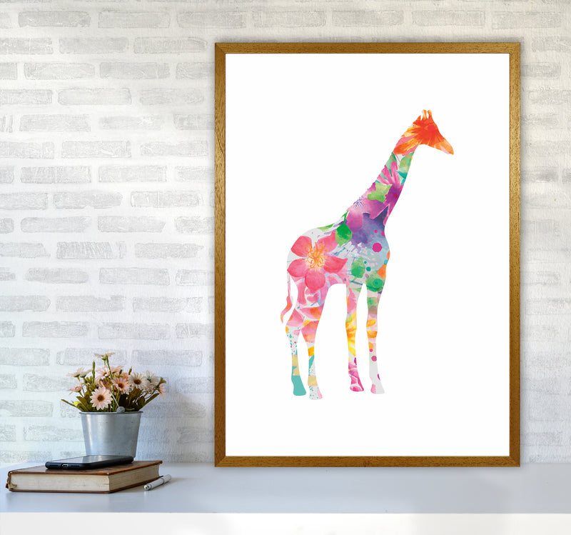 The Floral Giraffe Animal Art Print by Seven Trees Design A1 Print Only