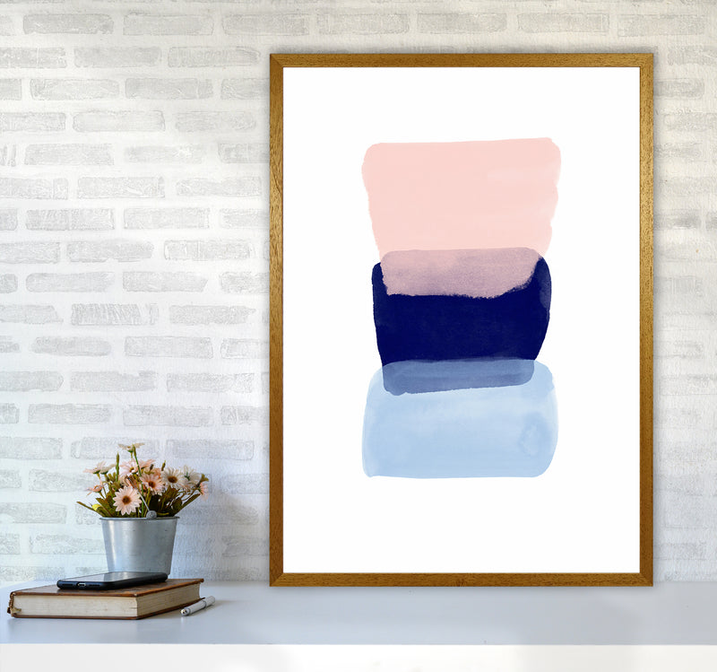 Three Colors Strokes Abstract Art Print by Seven Trees Design A1 Print Only