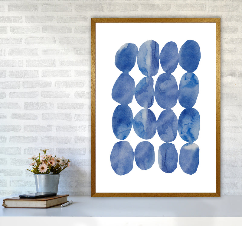 Watercolor Blue Stones Art Print by Seven Trees Design A1 Print Only
