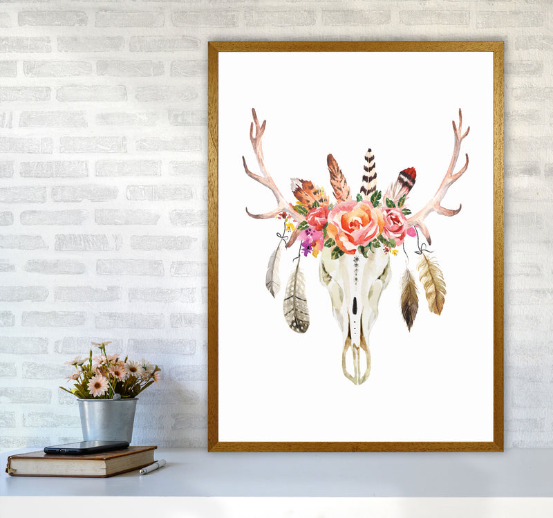 Boho cow skull Art Print by Seven Trees Design A1 Print Only