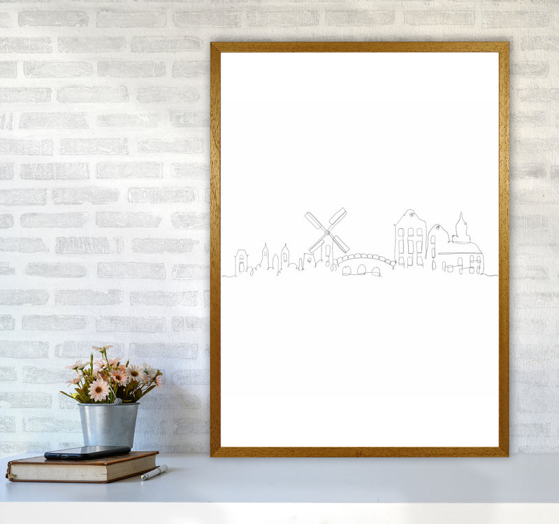 One Line Amsterdam Art Print by Seven Trees Design A1 Print Only