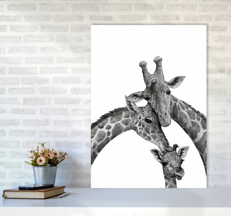 Giraffe Family Photography Art Print by Seven Trees Design A1 Black Frame