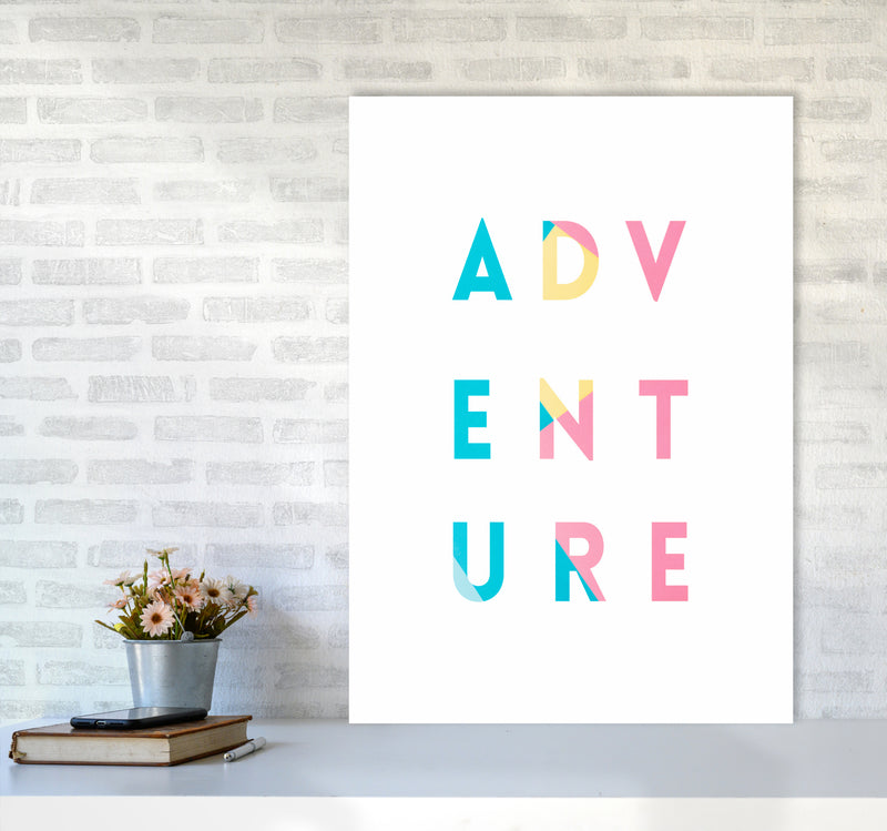 Adventure In Colors Quote Art Print by Seven Trees Design A1 Black Frame