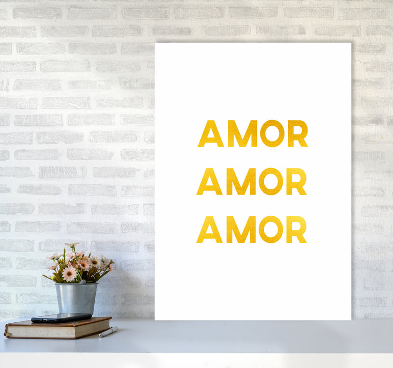 Amor Amor Amor Quote Art Print by Seven Trees Design A1 Black Frame