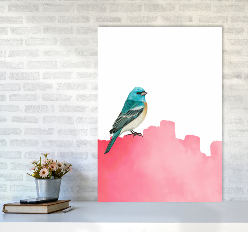 Bird Pink Art Print by Seven Trees Design A1 Black Frame