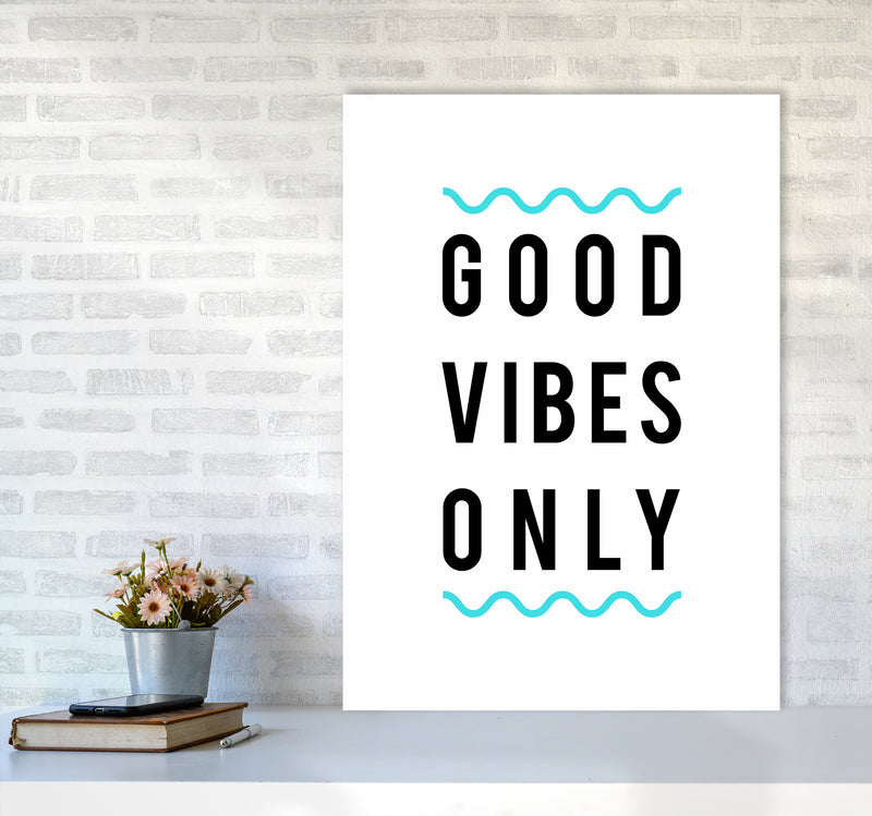 Good Vibes Only Quote Art Print by Seven Trees Design A1 Black Frame