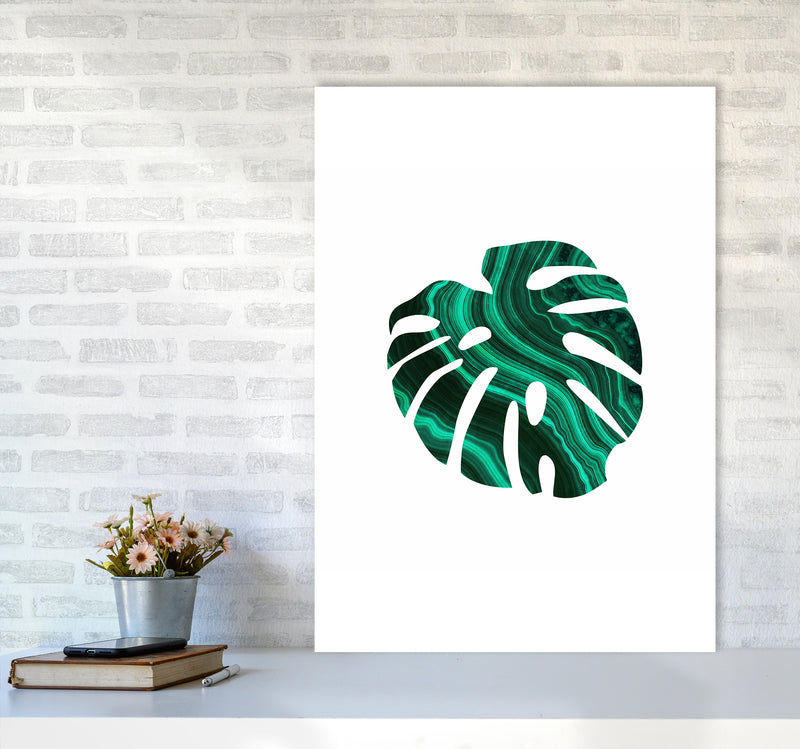 Green Marble Leaf I Art Print by Seven Trees Design A1 Black Frame