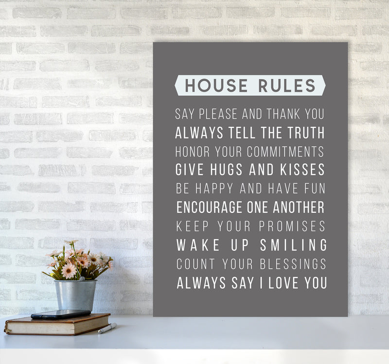House Rules Quote Art Print by Seven Trees Design A1 Black Frame