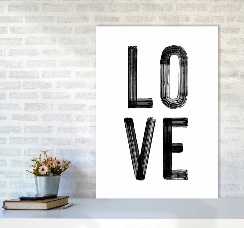 Love in Black Quote Art Print by Seven Trees Design A1 Black Frame