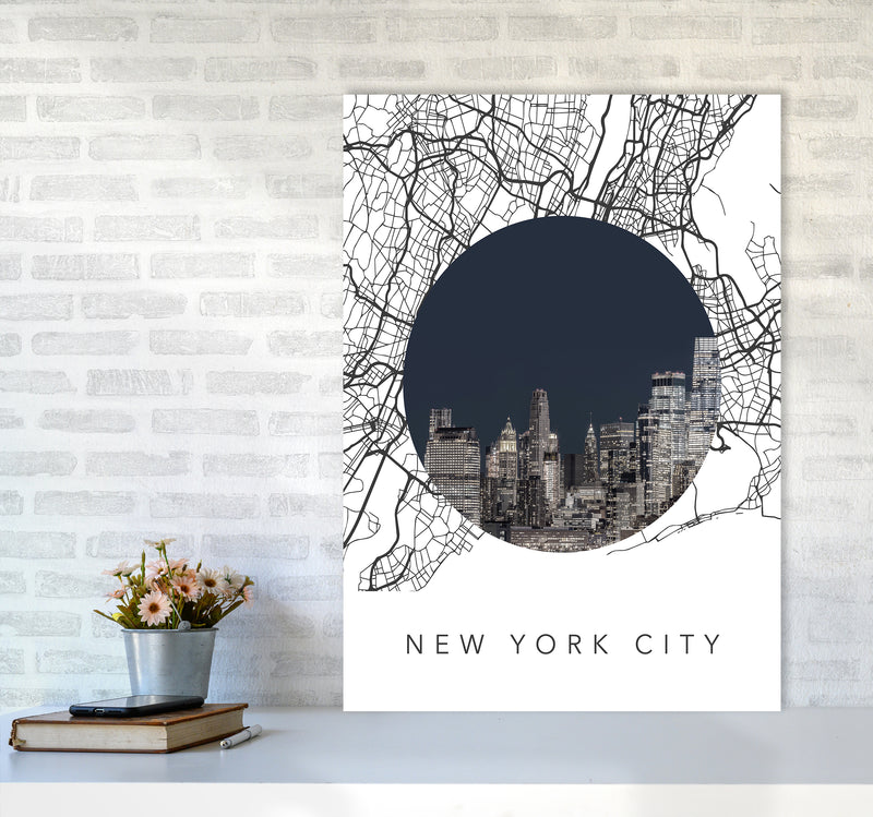 New York City Streets Collage Art Print by Seven Trees Design A1 Black Frame