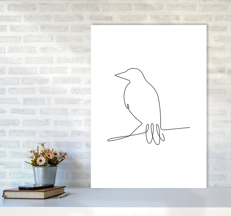 One Line Bird II Art Print by Seven Trees Design A1 Black Frame