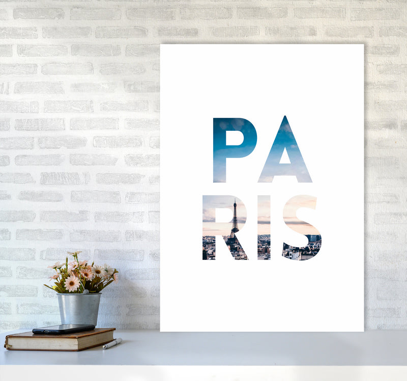 Paris Collage Letters Art Print by Seven Trees Design A1 Black Frame