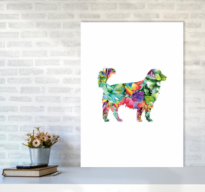 Succulents Dog Animal Art Print by Seven Trees Design A1 Black Frame