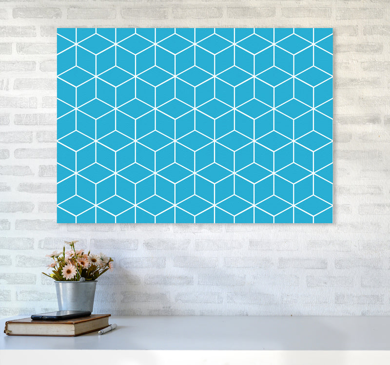 The Blue Cubes Art Print by Seven Trees Design A1 Black Frame