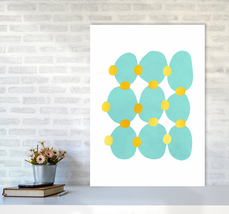 The Blue Islands Abstract Art Print by Seven Trees Design A1 Black Frame