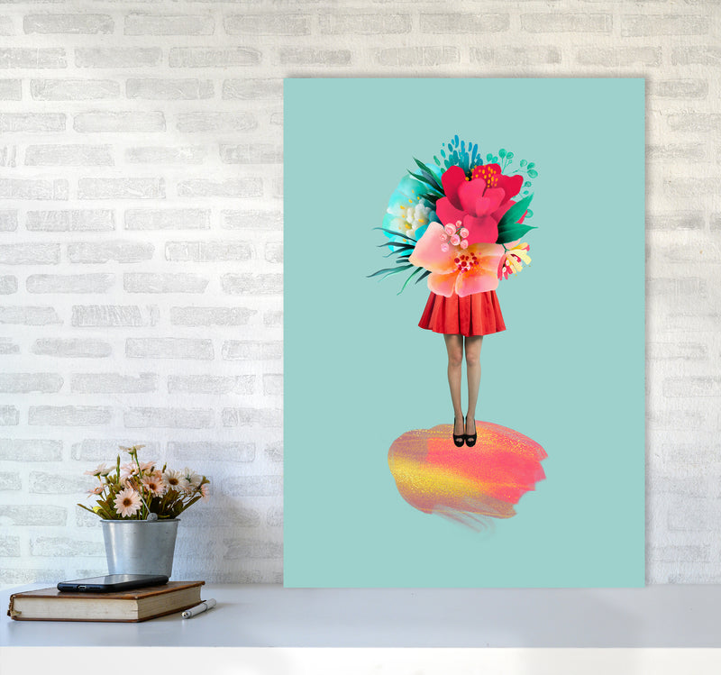 The Floral Girl Art Print by Seven Trees Design A1 Black Frame
