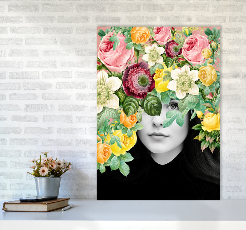The Girl And The Flowers II Art Print by Seven Trees Design A1 Black Frame