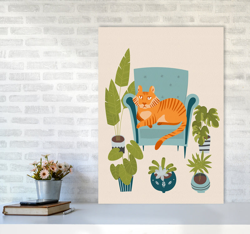 The Tiger of the city Art Print by Seven Trees Design A1 Black Frame