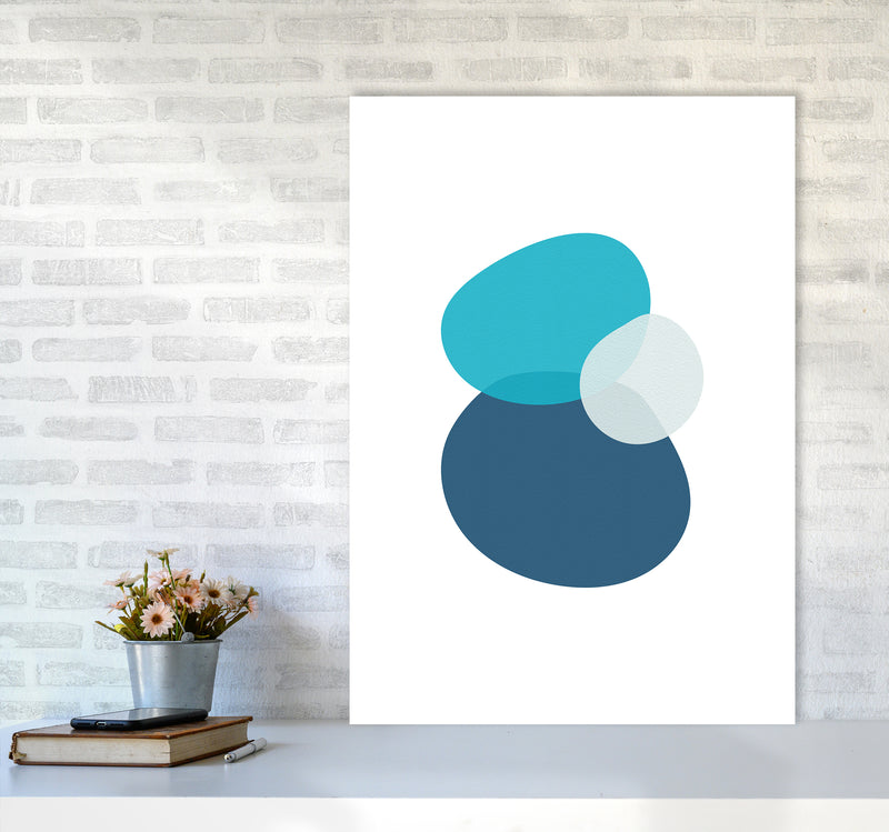 Three Stones Abstract Art Print by Seven Trees Design A1 Black Frame