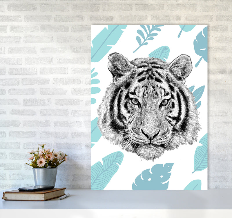 Tropical Tiger Animal Art Print by Seven Trees Design A1 Black Frame