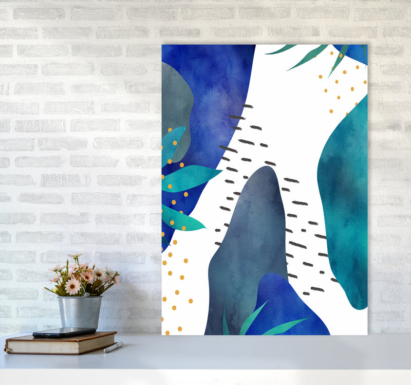 Watercolor Abstract Jungle Art Print by Seven Trees Design A1 Black Frame