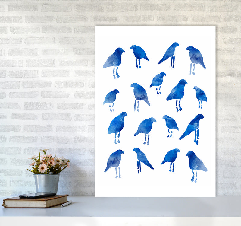 Watercolor Blue Birds Art Print by Seven Trees Design A1 Black Frame