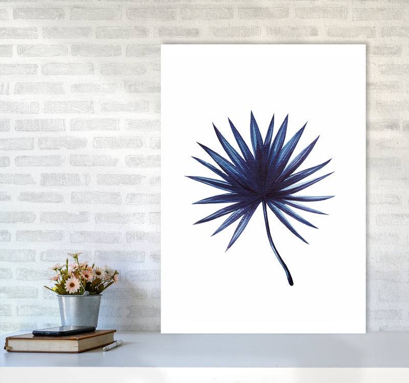 Watercolor Blue Leaf I Art Print by Seven Trees Design A1 Black Frame