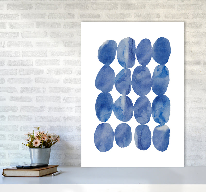 Watercolor Blue Stones Art Print by Seven Trees Design A1 Black Frame