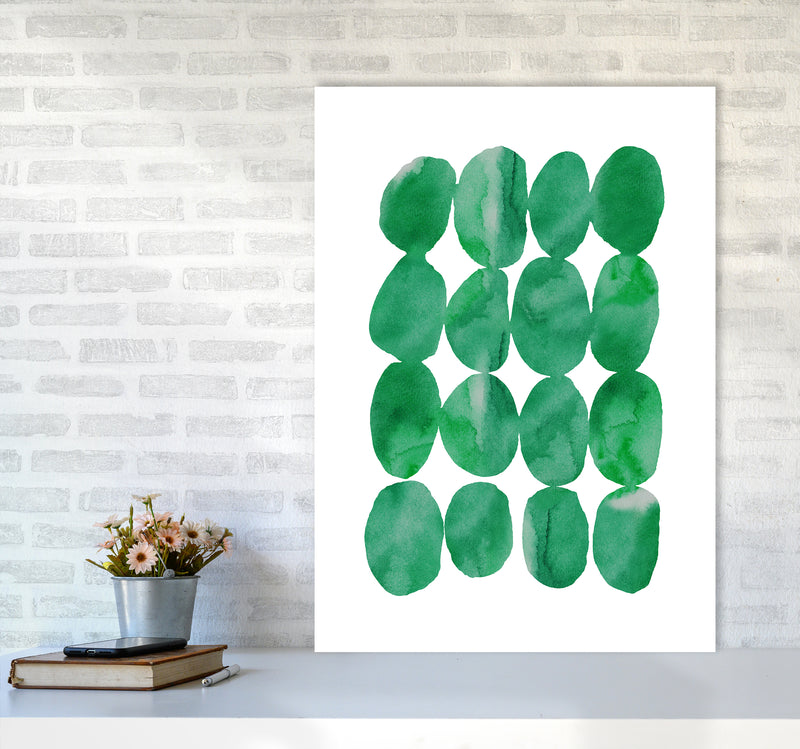 Watercolor Emerald Stones Art Print by Seven Trees Design A1 Black Frame