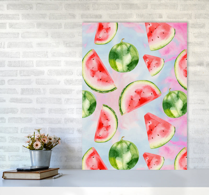 Watermelon in the Sky Kitchen Art Print by Seven Trees Design A1 Black Frame