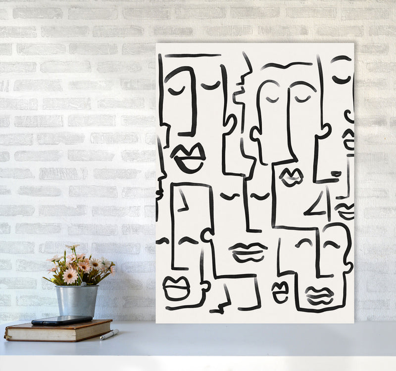 Faces Drawing Art Print by Seven Trees Design A1 Black Frame