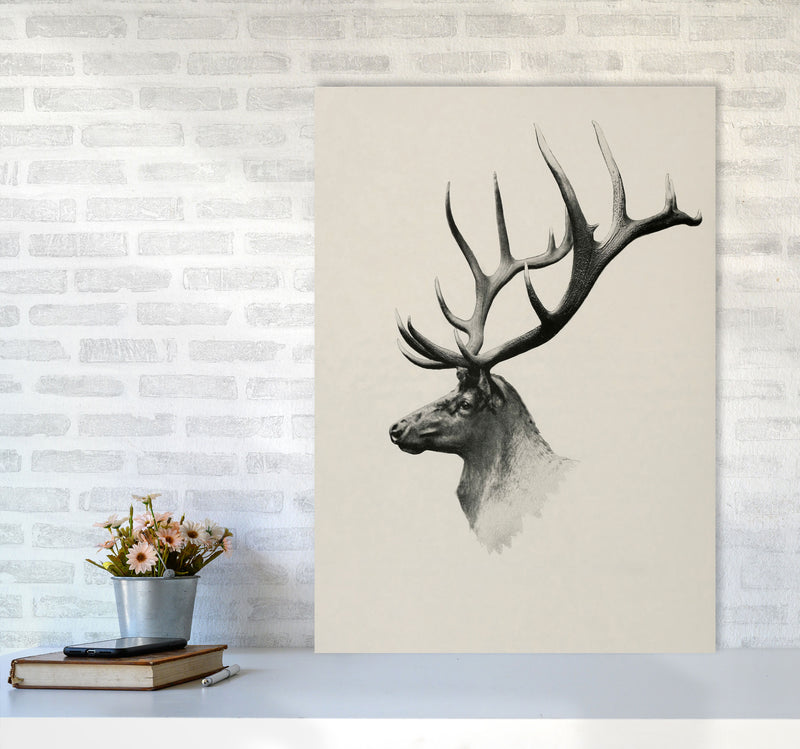 Mountain Reindeer Art Print by Seven Trees Design A1 Black Frame