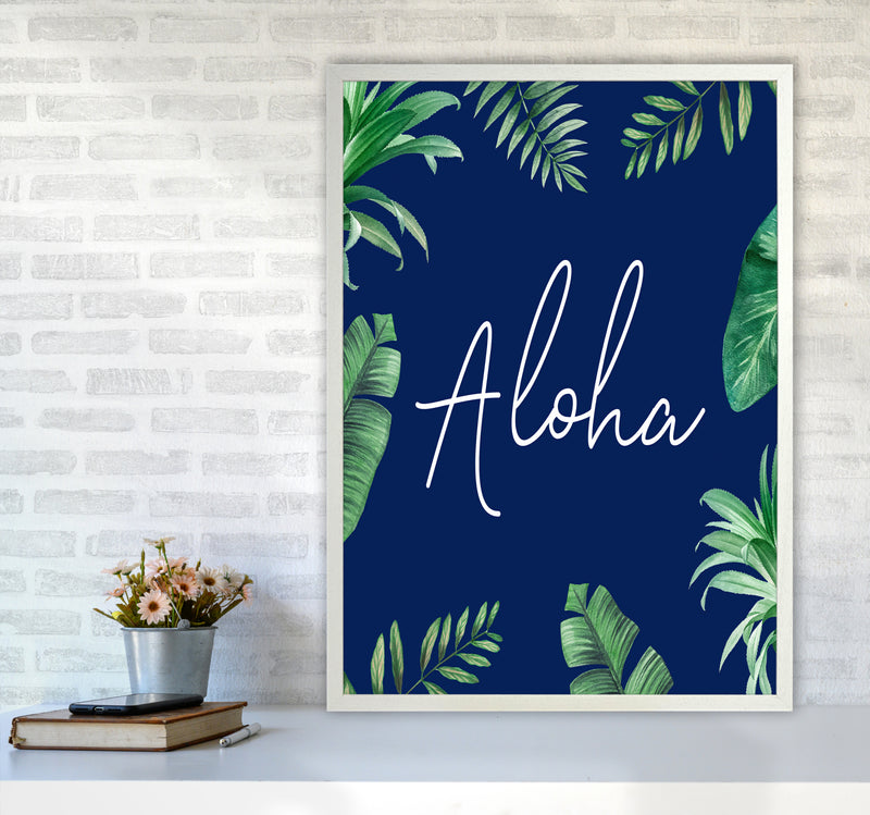 Aloha Botanical Art Print by Seven Trees Design A1 Oak Frame